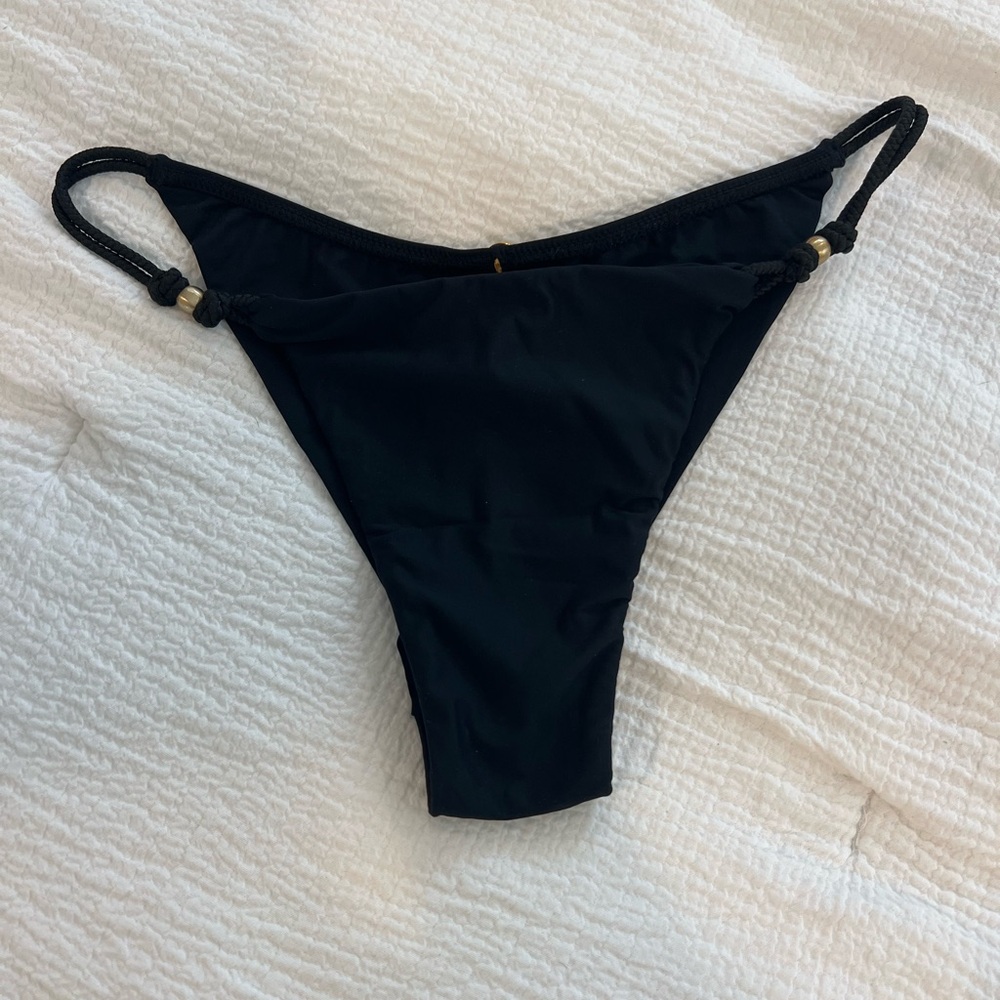 ViX Paula Hermanny Black Bikini Bottom with Rope Detail